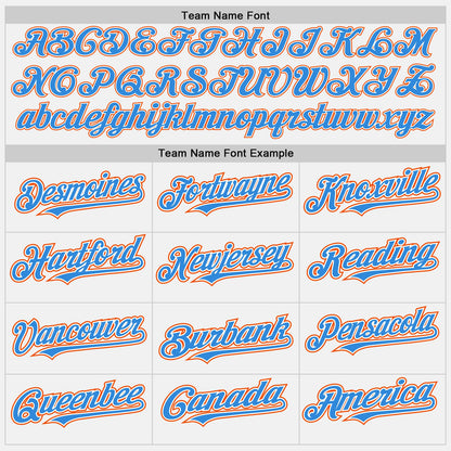 Custom White Electric Blue Pinstripe Orange Authentic Two Tone Baseball Jersey - Sky-Custom