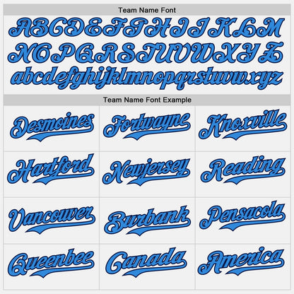 Custom White Electric Blue Pinstripe Navy Authentic Two Tone Baseball Jersey - Sky-Custom
