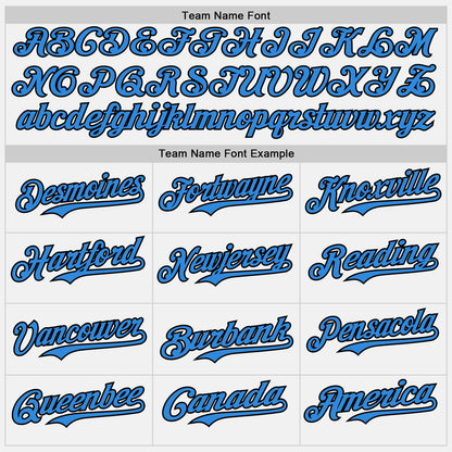 Custom White Electric Blue Pinstripe Black Authentic Two Tone Baseball Jersey - Sky-Custom