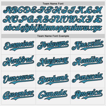 Custom White Panther Blue Pinstripe Black Authentic Two Tone Baseball Jersey - Sky-Custom