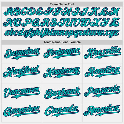 Custom White Aqua Pinstripe Navy Authentic Two Tone Baseball Jersey - Sky-Custom