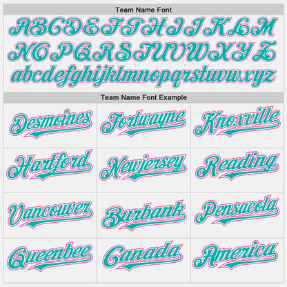 Custom White Aqua Pinstripe Pink Authentic Two Tone Baseball Jersey - Sky-Custom