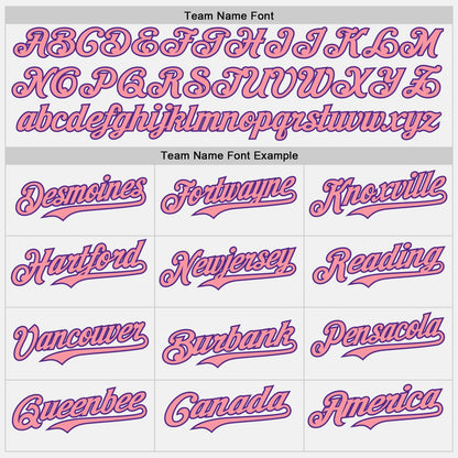 Custom White Medium Pink Pinstripe Purple Authentic Two Tone Baseball Jersey - Sky-Custom