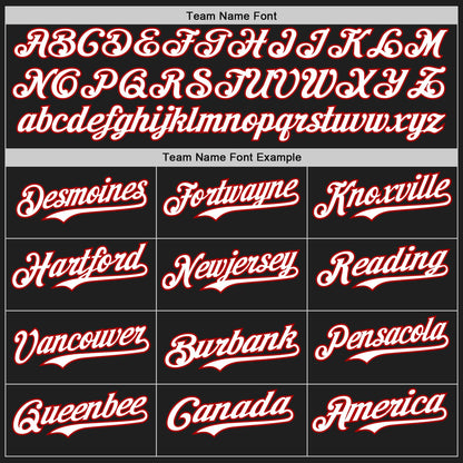Custom Black Red Pinstripe White Authentic Two Tone Baseball Jersey - Sky-Custom