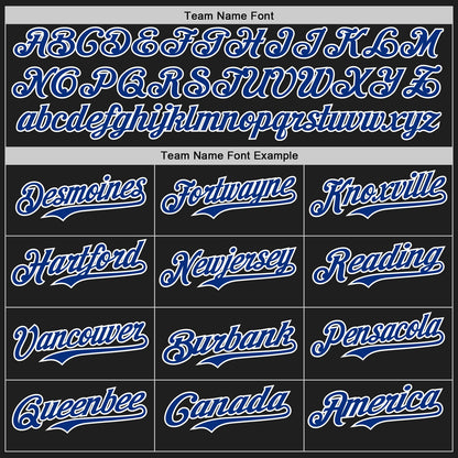 Custom Black Royal Pinstripe White Authentic Two Tone Baseball Jersey - Sky-Custom