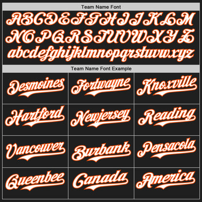 Custom Black Orange Pinstripe White Authentic Two Tone Baseball Jersey - Sky-Custom