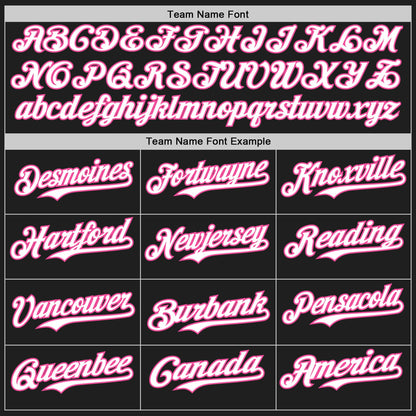 Custom Black Pink Pinstripe White Authentic Two Tone Baseball Jersey - Sky-Custom