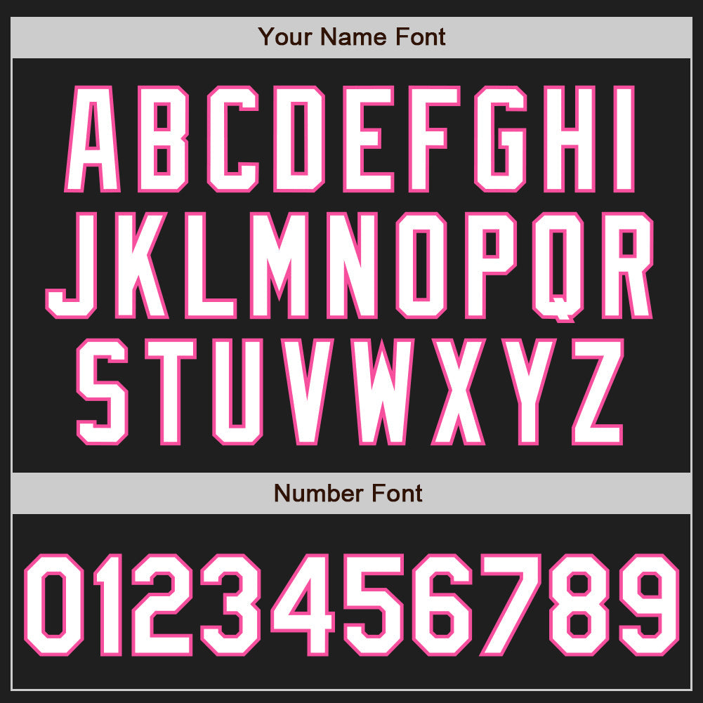 Custom Black Pink Pinstripe White Authentic Two Tone Baseball Jersey - Sky-Custom