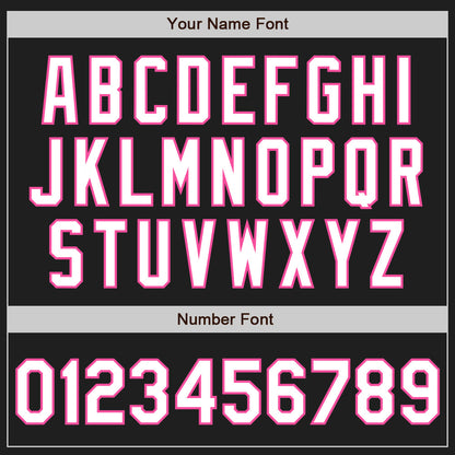 Custom Black Pink Pinstripe White Authentic Two Tone Baseball Jersey - Sky-Custom