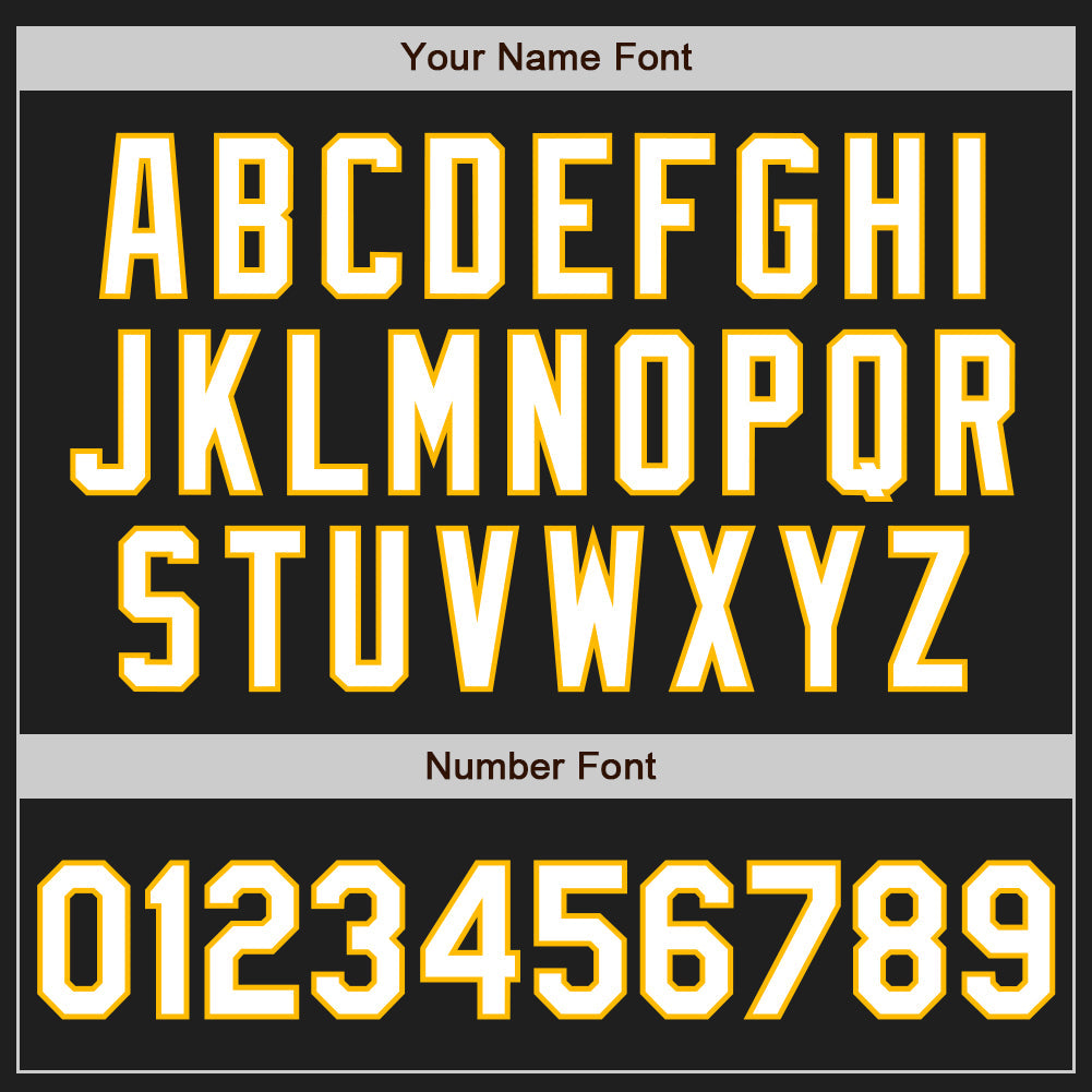 Custom Black Gold Pinstripe White Authentic Two Tone Baseball Jersey - Sky-Custom