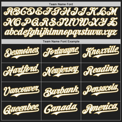 Custom Black Old Gold Pinstripe White Authentic Two Tone Baseball Jersey - Sky-Custom
