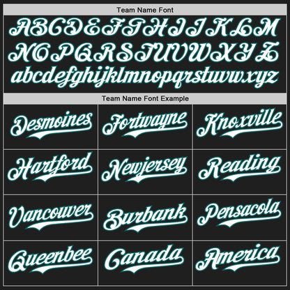 Custom Black Teal Pinstripe White Authentic Two Tone Baseball Jersey - Sky-Custom