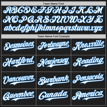 Custom Black Electric Blue Pinstripe White Authentic Two Tone Baseball Jersey - Sky-Custom