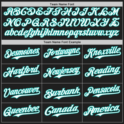 Custom Black Aqua Pinstripe White Authentic Two Tone Baseball Jersey - Sky-Custom