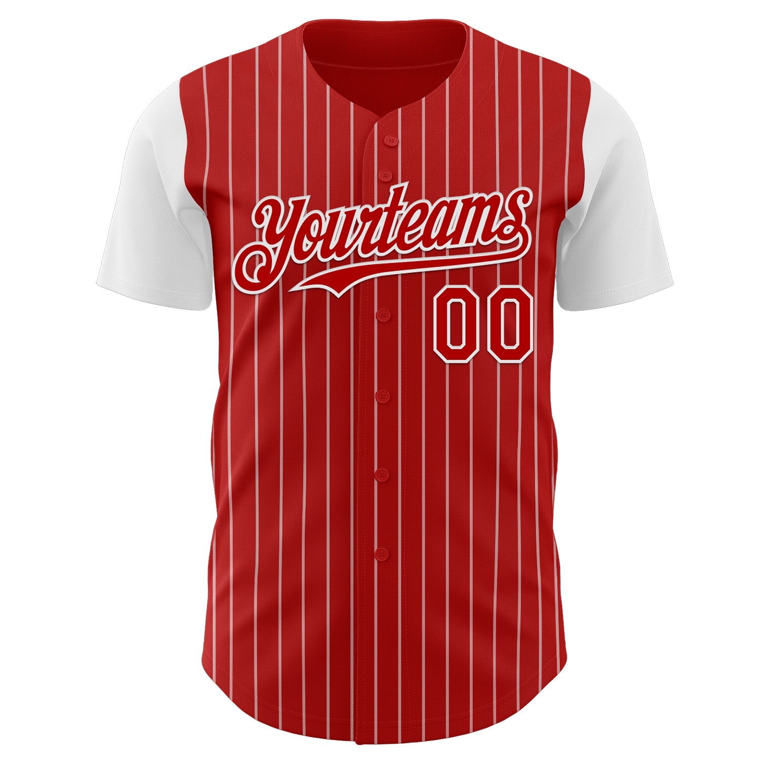 Custom Red White Pinstripe White Authentic Two Tone Baseball Jersey - Sky-Custom