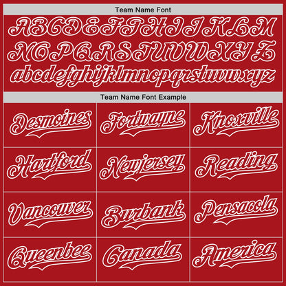 Custom Red White Pinstripe White Authentic Two Tone Baseball Jersey - Sky-Custom