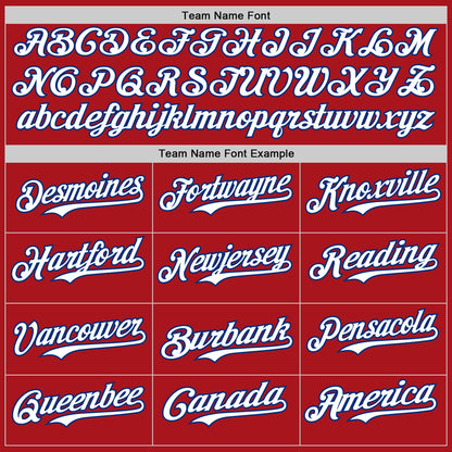 Custom Red Royal Pinstripe White Authentic Two Tone Baseball Jersey - Sky-Custom