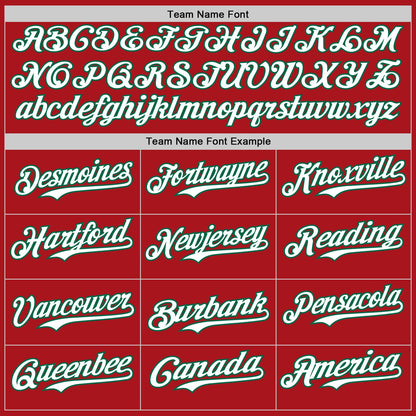Custom Red Kelly Green Pinstripe White Authentic Two Tone Baseball Jersey - Sky-Custom