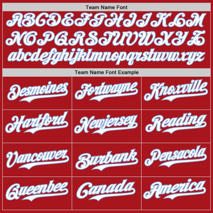 Custom Red Light Blue Pinstripe White Authentic Two Tone Baseball Jersey - Sky-Custom