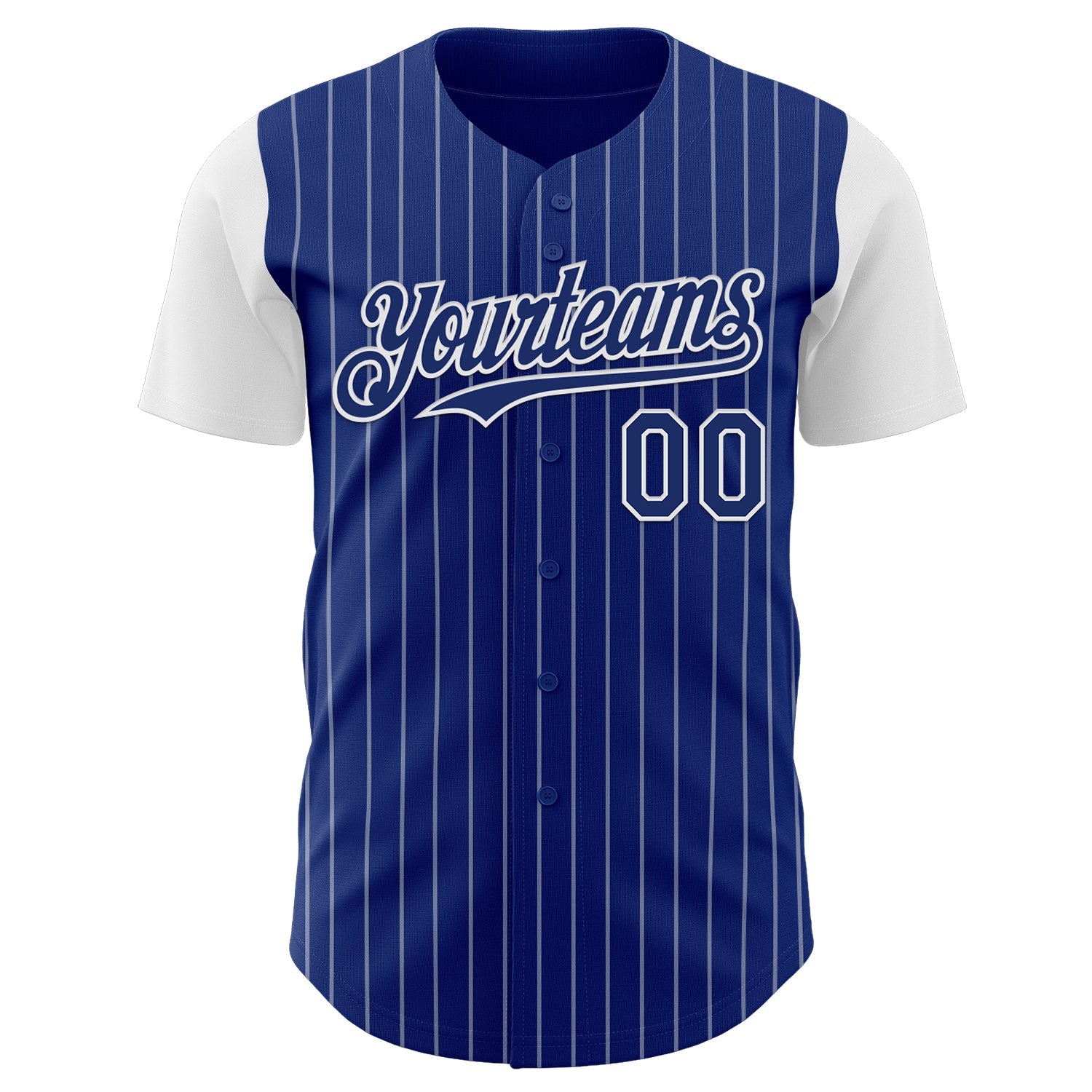Custom Royal White Pinstripe White Authentic Two Tone Baseball Jersey - Sky-Custom