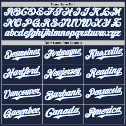 Custom Navy Light Blue Pinstripe White Authentic Two Tone Baseball Jersey - Sky-Custom