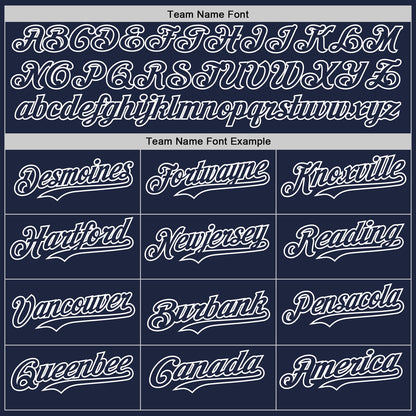 Custom Navy White Pinstripe White Authentic Two Tone Baseball Jersey - Sky-Custom