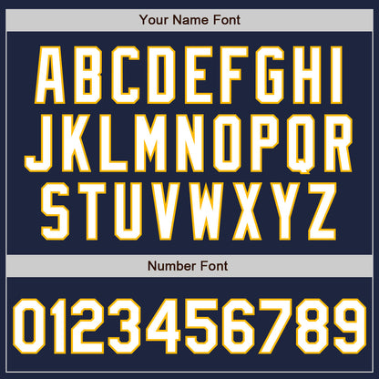 Custom Navy Gold Pinstripe White Authentic Two Tone Baseball Jersey - Sky-Custom