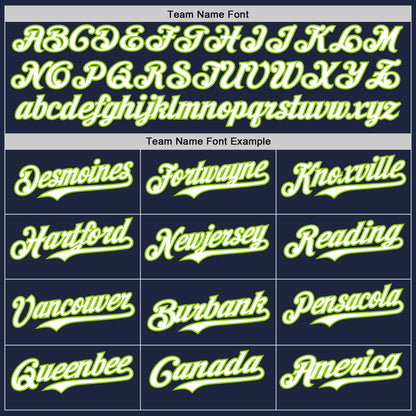 Custom Navy Neon Green Pinstripe White Authentic Two Tone Baseball Jersey - Sky-Custom