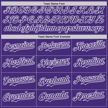 Custom Purple White Pinstripe White Authentic Two Tone Baseball Jersey - Sky-Custom