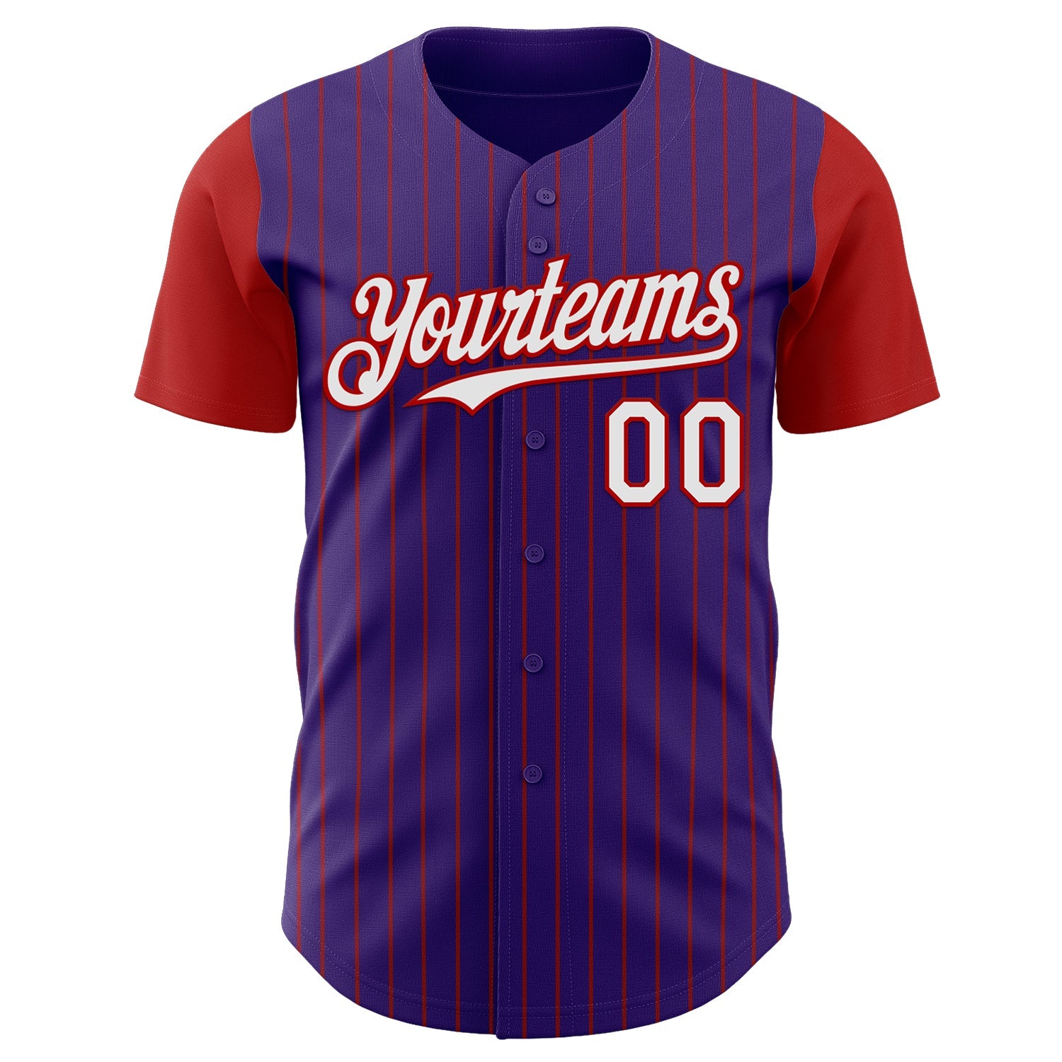 Custom Purple Red Pinstripe White Authentic Two Tone Baseball Jersey - Sky-Custom