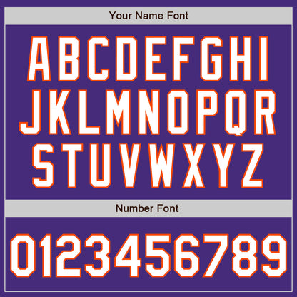 Custom Purple Orange Pinstripe White Authentic Two Tone Baseball Jersey - Sky-Custom