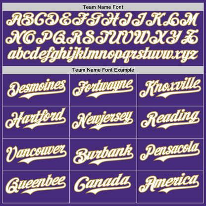 Custom Purple Old Gold Pinstripe White Authentic Two Tone Baseball Jersey - Sky-Custom