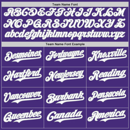 Custom Purple Gray Pinstripe White Authentic Two Tone Baseball Jersey - Sky-Custom