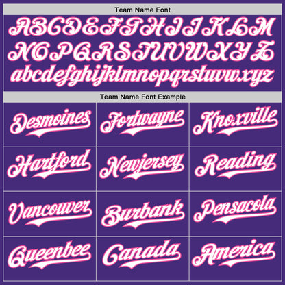 Custom Purple Pink Pinstripe White Authentic Two Tone Baseball Jersey - Sky-Custom