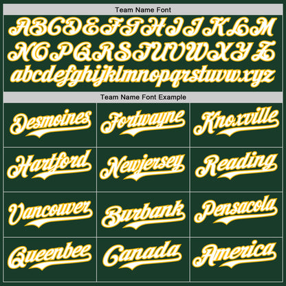 Custom Green Gold Pinstripe White Authentic Two Tone Baseball Jersey - Sky-Custom