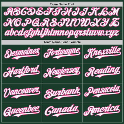 Custom Green Pink Pinstripe White Authentic Two Tone Baseball Jersey - Sky-Custom