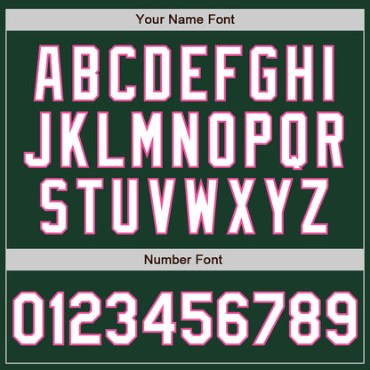 Custom Green Pink Pinstripe White Authentic Two Tone Baseball Jersey - Sky-Custom