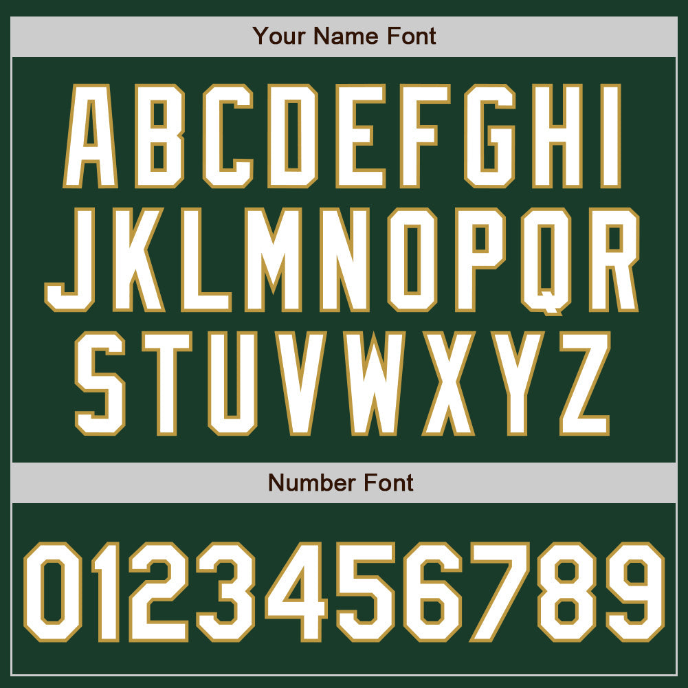 Custom Green Old Gold Pinstripe White Authentic Two Tone Baseball Jersey - Sky-Custom
