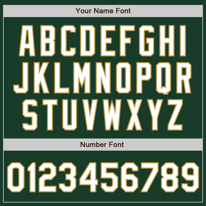 Custom Green Old Gold Pinstripe White Authentic Two Tone Baseball Jersey - Sky-Custom