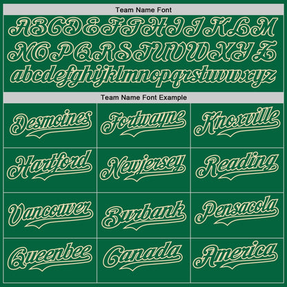 Custom Kelly Green Cream Pinstripe Cream Authentic Two Tone Baseball Jersey - Sky-Custom