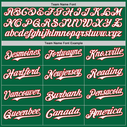 Custom Kelly Green Red Pinstripe White Authentic Two Tone Baseball Jersey - Sky-Custom