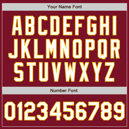 Custom Crimson Gold Pinstripe White Authentic Two Tone Baseball Jersey - Sky-Custom