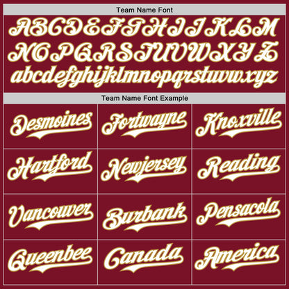Custom Crimson Old Gold Pinstripe White Authentic Two Tone Baseball Jersey - Sky-Custom