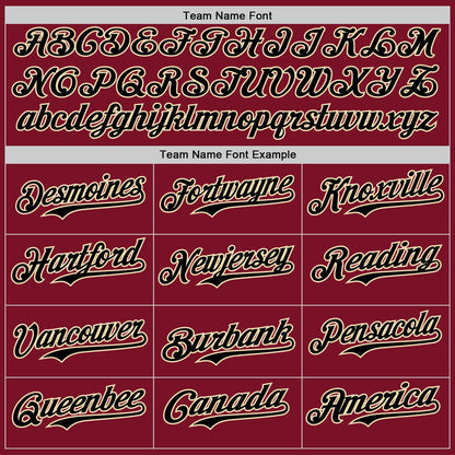 Custom Crimson Black Pinstripe Cream Authentic Two Tone Baseball Jersey - Sky-Custom
