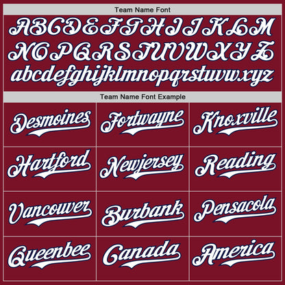 Custom Crimson Navy Pinstripe White Authentic Two Tone Baseball Jersey - Sky-Custom