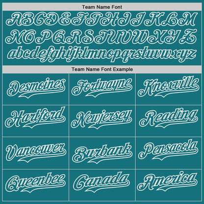 Custom Teal White Pinstripe White Authentic Two Tone Baseball Jersey - Sky-Custom
