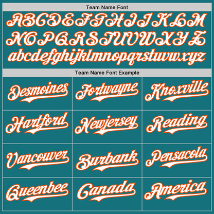 Custom Teal Orange Pinstripe White Authentic Two Tone Baseball Jersey - Sky-Custom