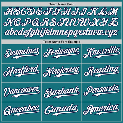 Custom Teal Navy Pinstripe White Authentic Two Tone Baseball Jersey - Sky-Custom