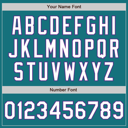 Custom Teal Purple Pinstripe White Authentic Two Tone Baseball Jersey - Sky-Custom