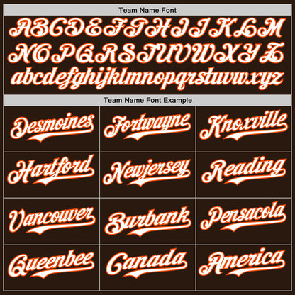 Custom Brown Orange Pinstripe White Authentic Two Tone Baseball Jersey - Sky-Custom